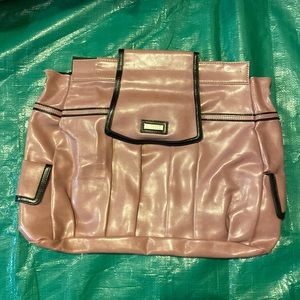 Faux pink leather big purse